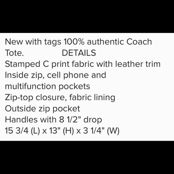 NWT Coach. M1378-31141E - Picture 5 of 5